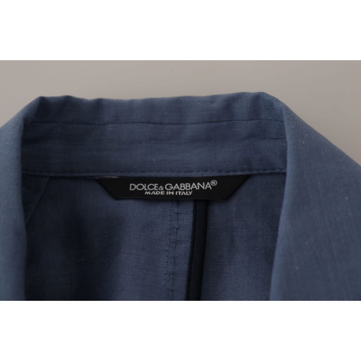 Dolce & Gabbana Blue Single Breasted Logo Blazer Jacket