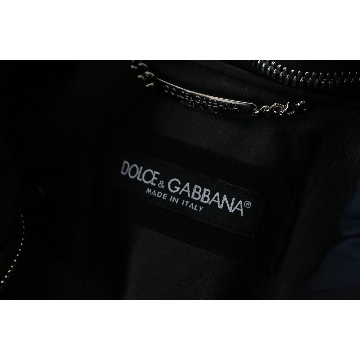 Dolce & Gabbana Black Polyester Hooded Blouson Coat Jacket
