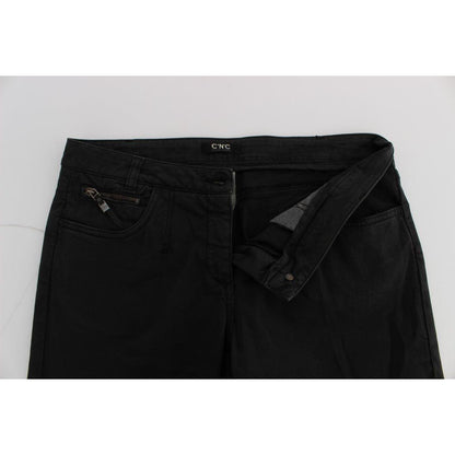 Costume National Black Cotton Capri Cropped Denim Jeans Jeans & Pants