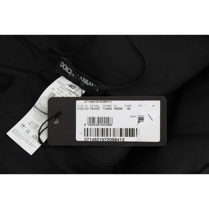 Dolce & Gabbana Black Floral Lace Shift Knee Length Dress