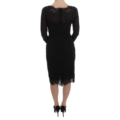 Dolce & Gabbana Black Silk Stretch Sheath Dress