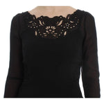 Dolce & Gabbana Elegant Black Floral Lace Sheath Dress Dolce & Gabbana Black