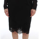 Dolce & Gabbana Elegant Black Floral Lace Sheath Dress Dolce & Gabbana Black
