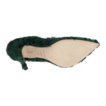 Dolce & Gabbana Green Xiangao Lamb Fur Leather Pumps LA3083-1