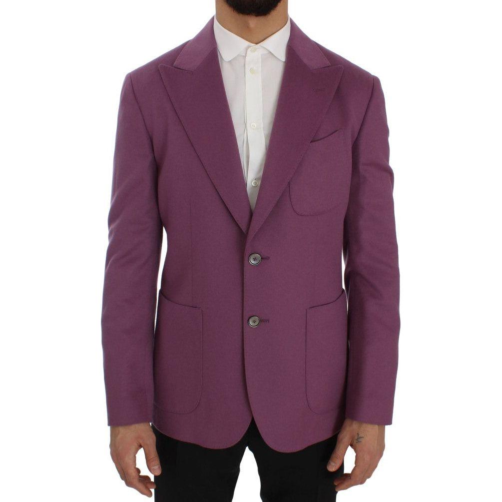 Dolce & Gabbana Purple Cashmere Slim Fit Blazer Jacket