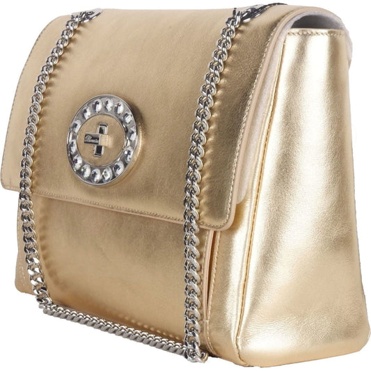 Blumarine Gold Leather Shoulder Women Bag