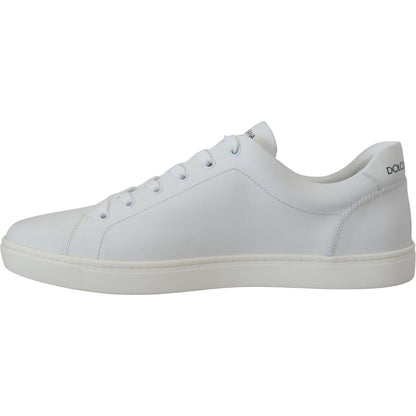 Dolce & Gabbana White Leather DG Logo Casual Sneakers Shoes