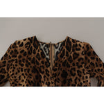 Dolce & Gabbana Brown Leopard Wrap A-line Maxi Viscose Dress DR28712- 36