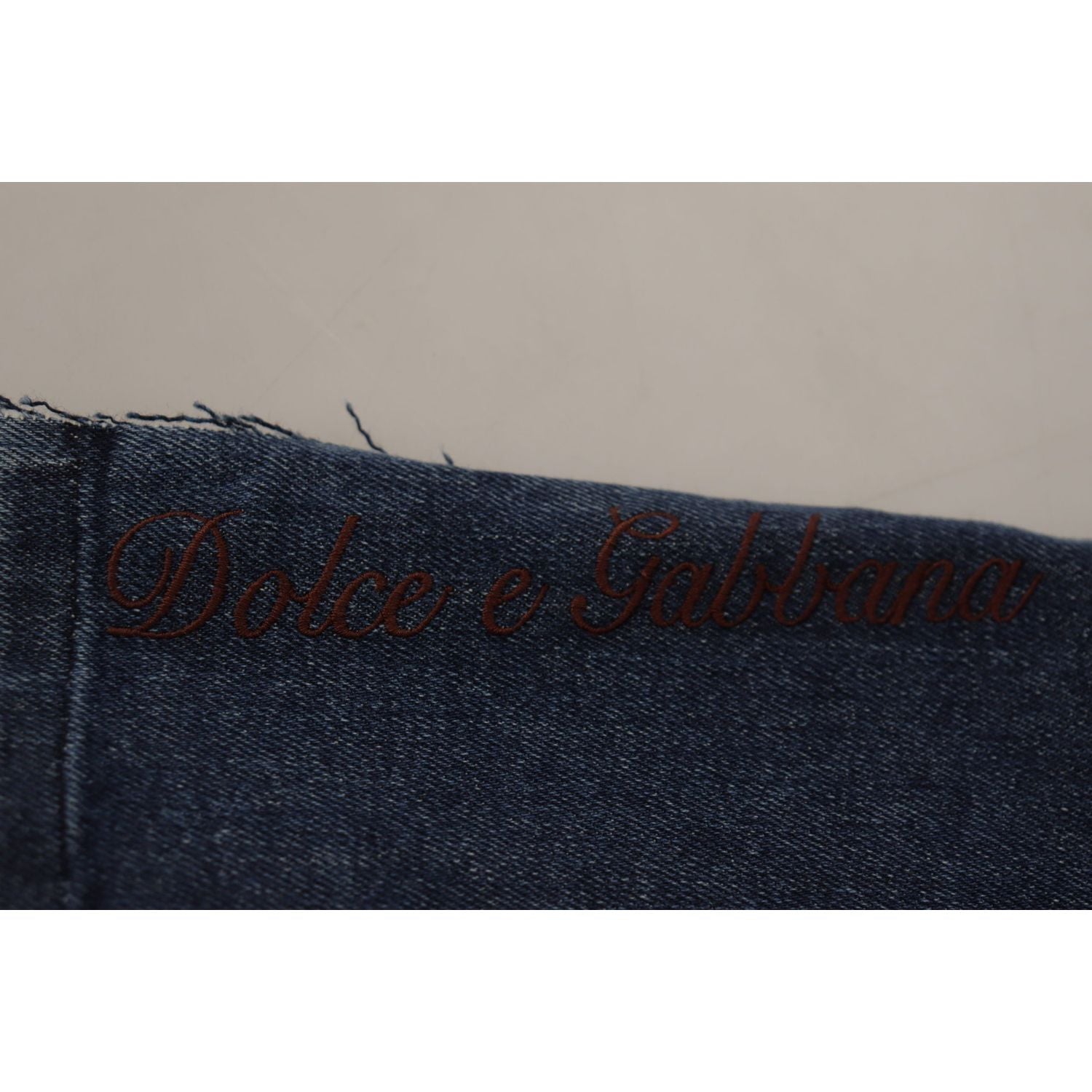 Dolce & Gabbana Multicolor Patchwork DG Fashion Wide Leg Denim Pant