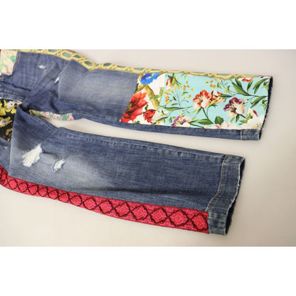Dolce & Gabbana Blue Patchwork High Waist Denim Jeans