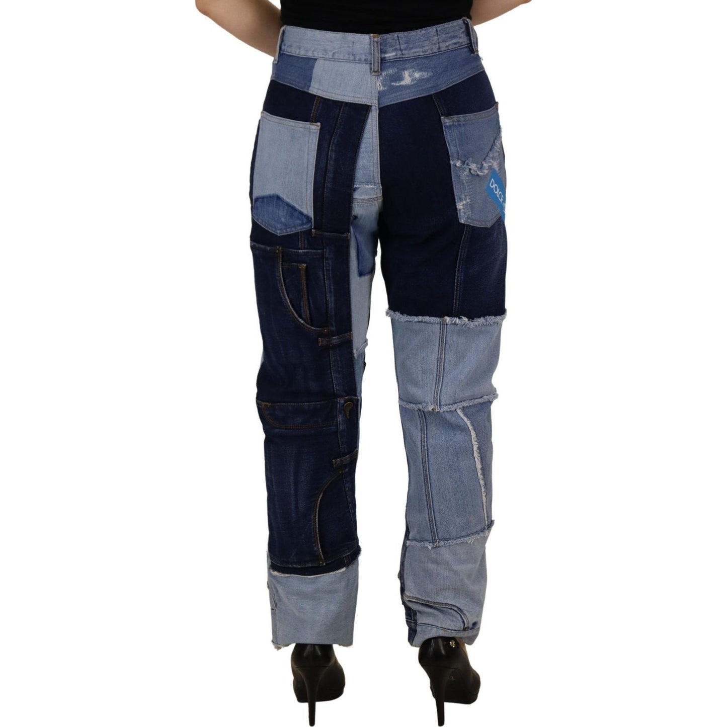 Dolce & Gabbana Multicolor Patchwork High Waist Denim Jeans