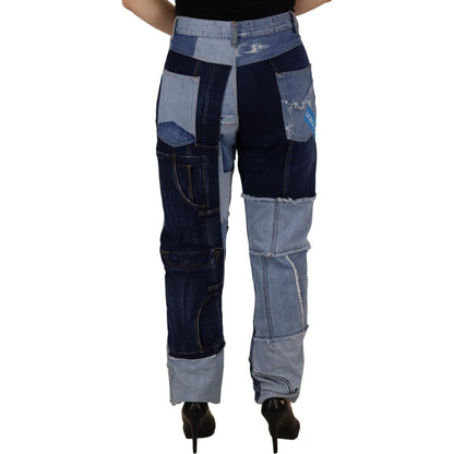 Dolce & Gabbana Multicolor Patchwork High Waist Denim Jeans