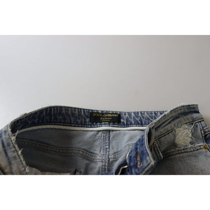 Dolce & Gabbana Blue Cotton Stretch Skinny Low Waist Denim Jeans