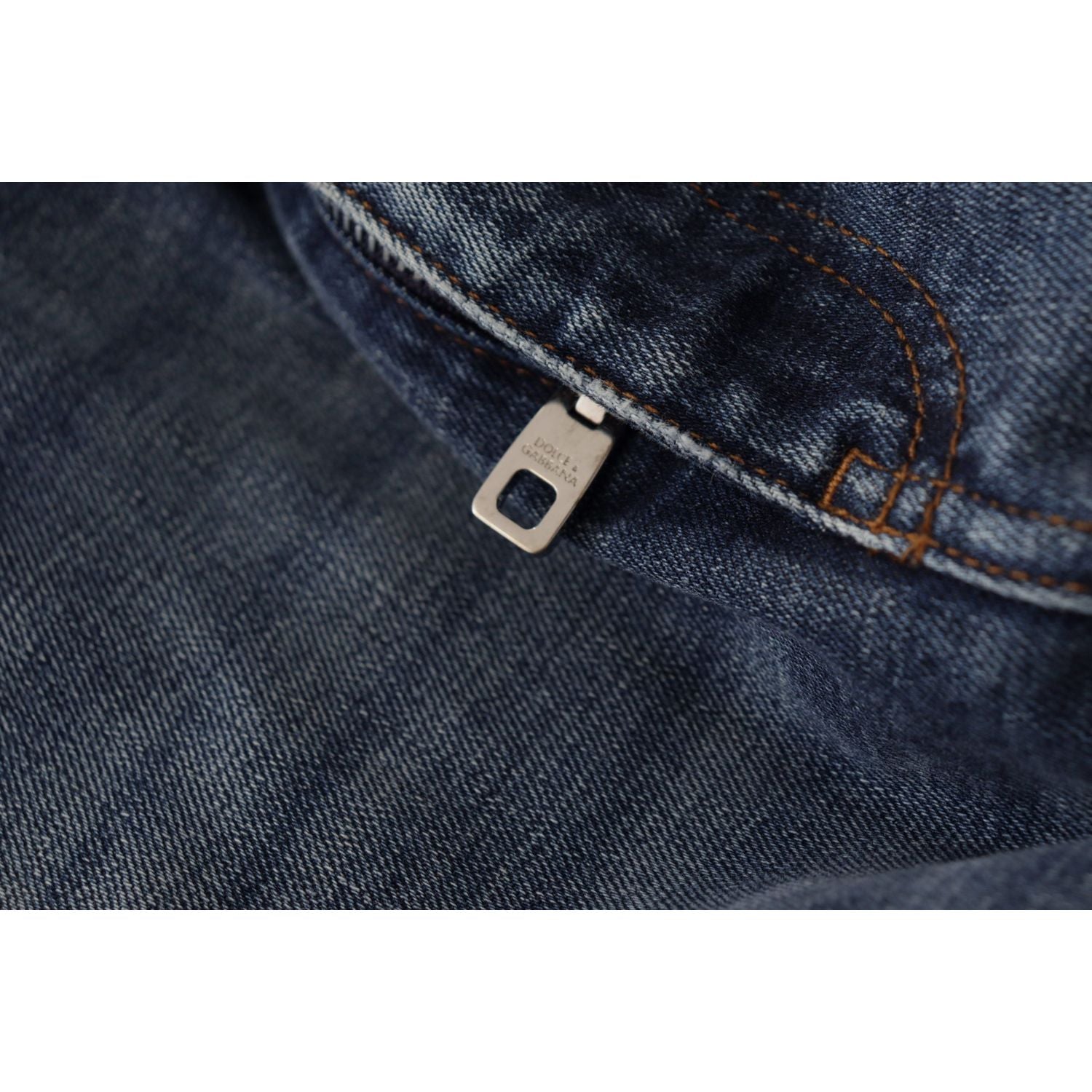 Dolce & Gabbana Blue Denim Crystal Embellished Pants Jeans