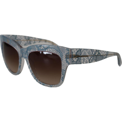 Dolce & Gabbana Blue Lace Acetate Rectangle DG4231 Shades Sunglasses
