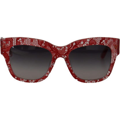 Dolce & Gabbana Red Lace Acetate Rectangle Shades DG4231F Sunglasses