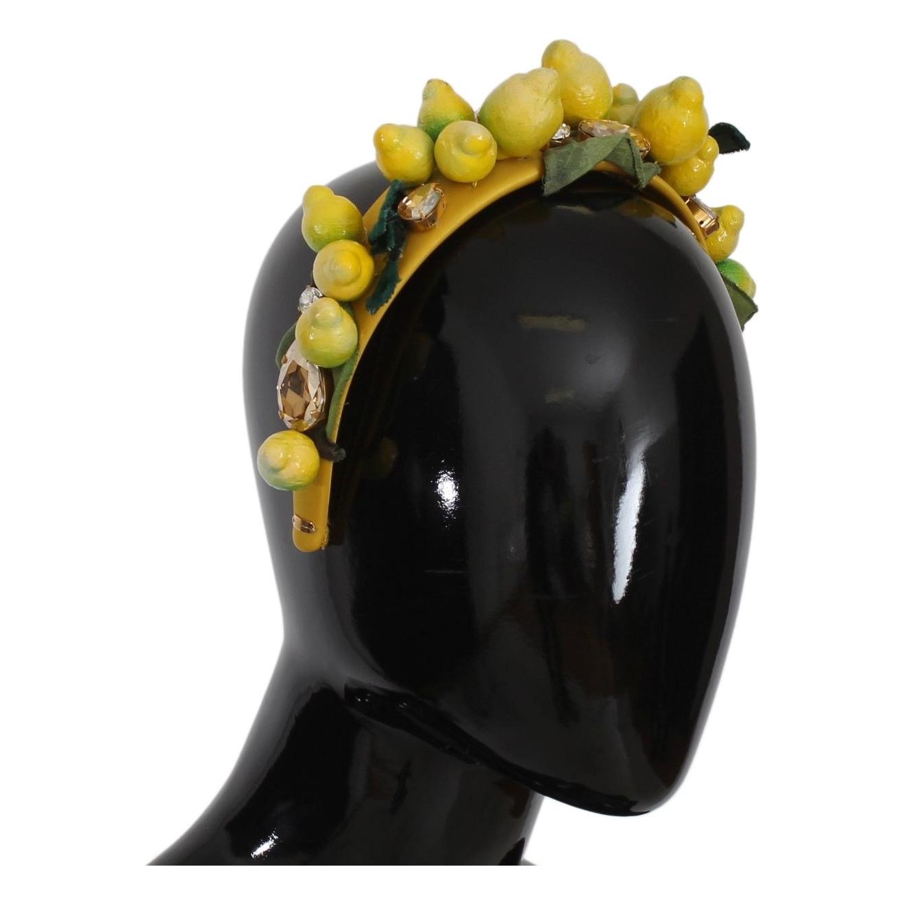 Dolce & Gabbana Yellow Lemons Sicily Crystal Diadem Tiara Headband