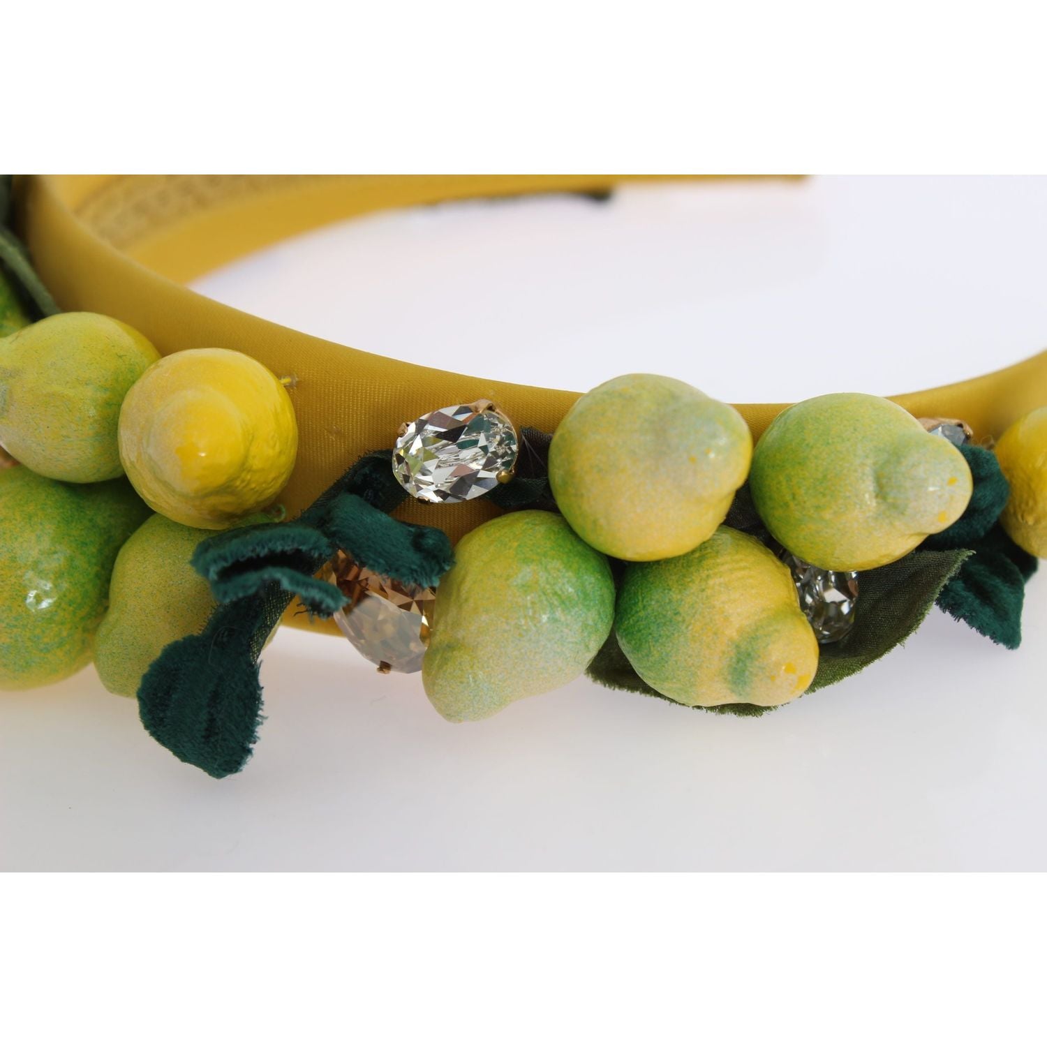 Dolce & Gabbana Yellow Lemons Sicily Crystal Diadem Tiara Headband