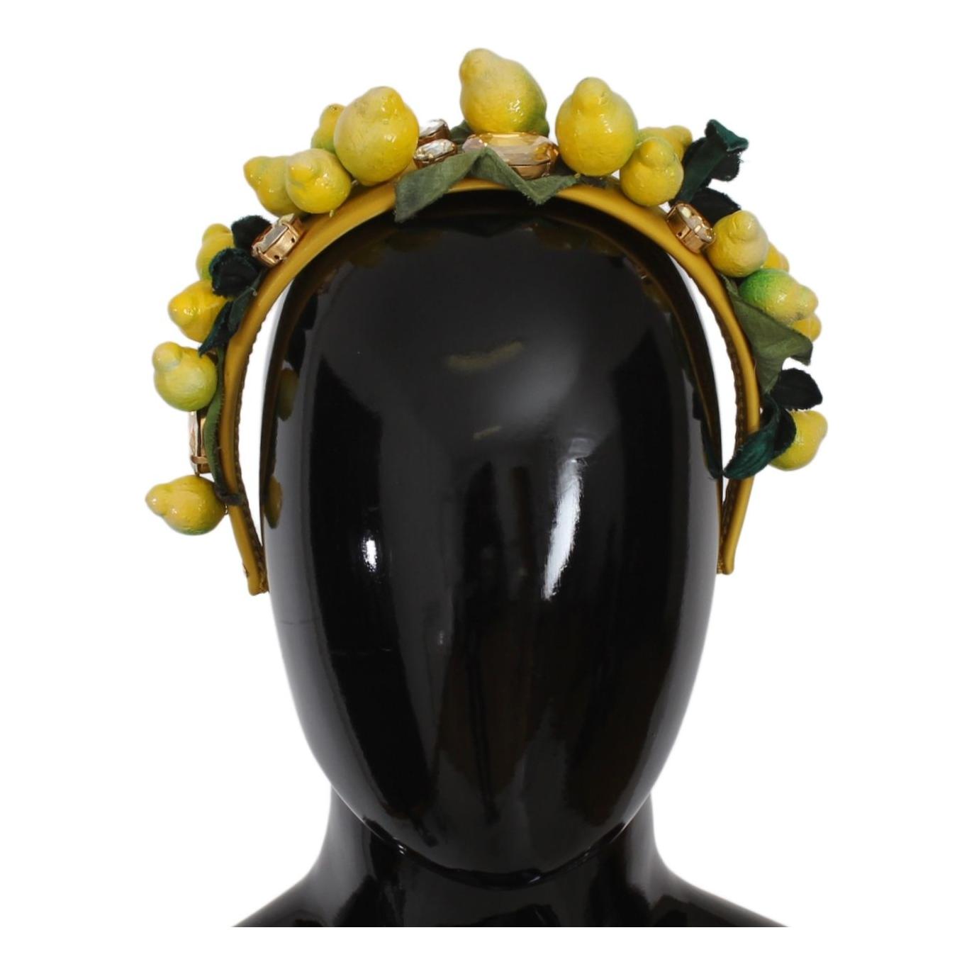 Dolce & Gabbana Yellow Lemons Sicily Crystal Diadem Tiara Headband
