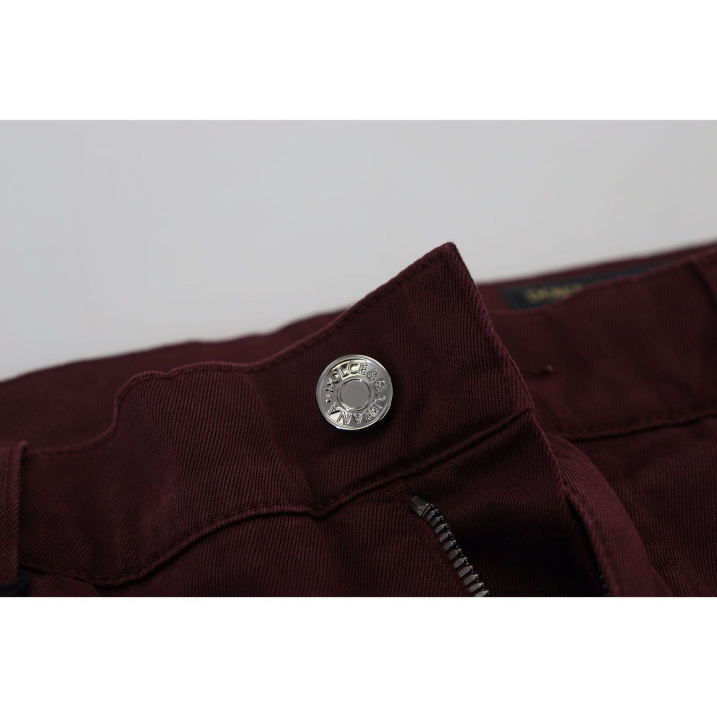 Dolce & Gabbana Bordeaux Cotton Stretch GOLD Denim Jeans
