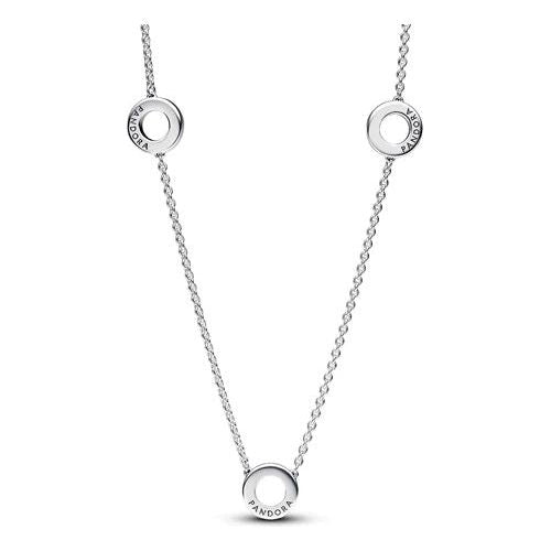 PANDORA Jewelry Necklace Mod. 393162C01-50 with circular charms on a delicate chain, elegant silver design.