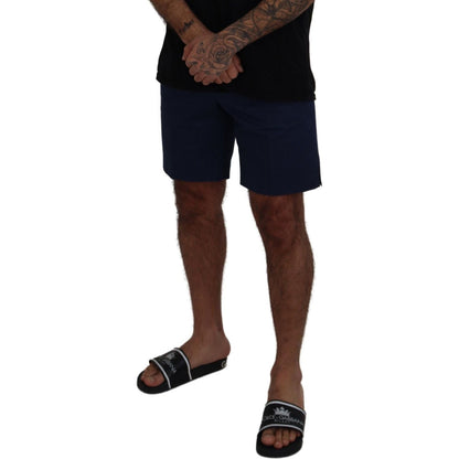 Dolce & Gabbana Blue Chinos Cotton Stretch Casual Shorts Shorts