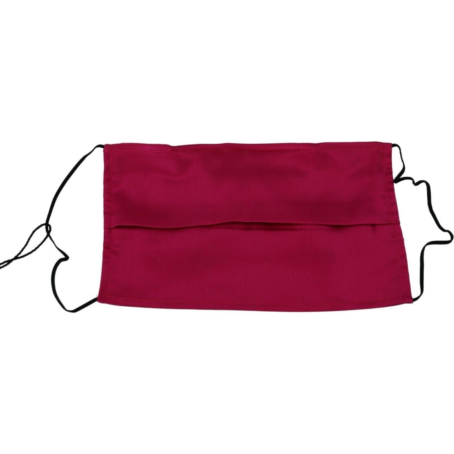 Dolce & Gabbana Maroon Silk Pleated Elastic Ear Strap One Size Face Mask
