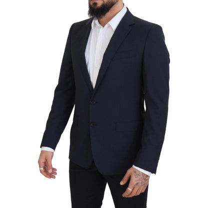 Dolce & Gabbana Dark Blue Wool Single Breasted MARTINI Blazer