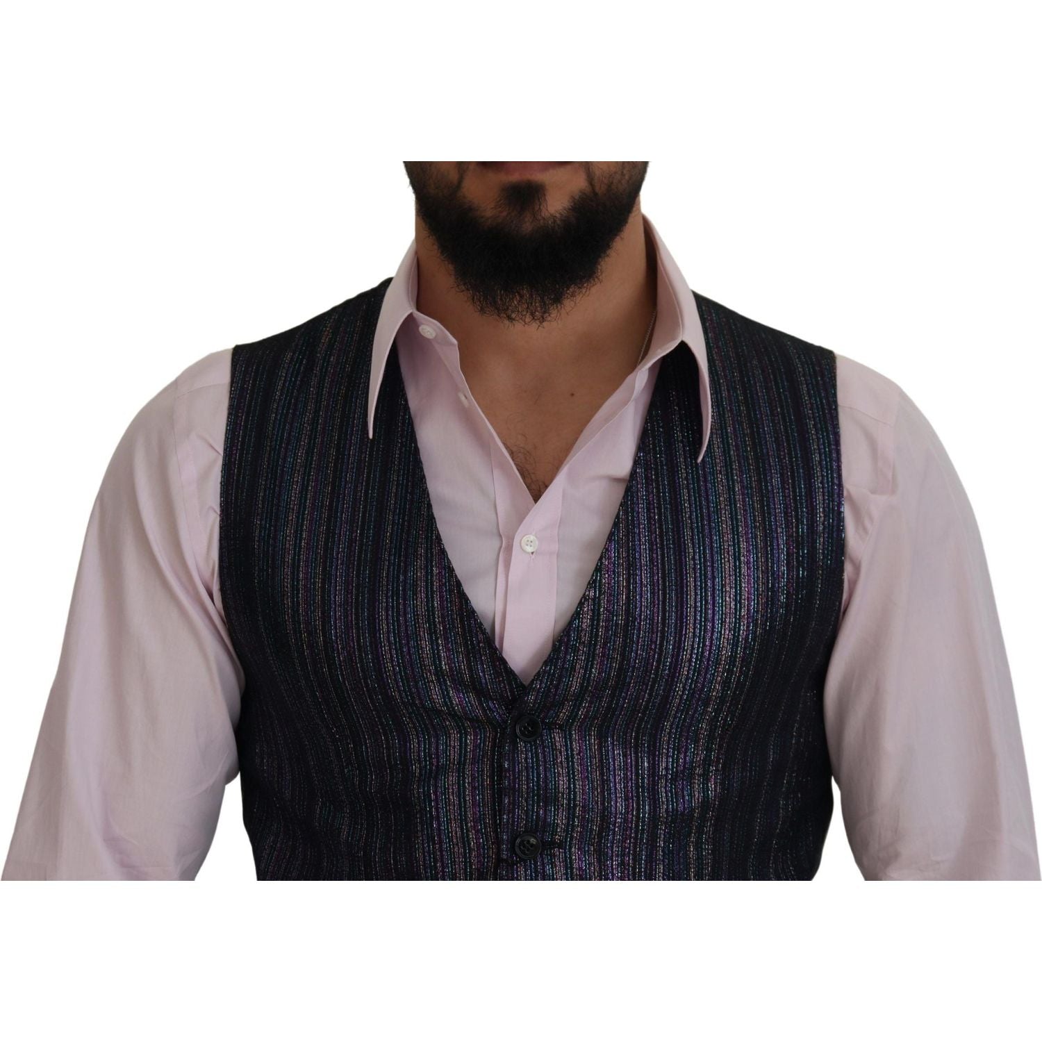 Dolce & Gabbana Multicolor Polyester Waistcoat Dress Formal Vest