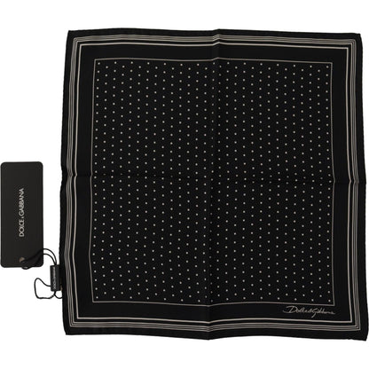 Dolce & Gabbana Black Polka Dots DG Logo Square Handkerchief