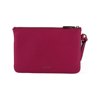 Versace Elegant Pink Leather Pouch Clutch