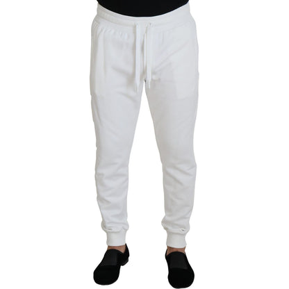 Dolce & Gabbana White Sport Logo Cotton Sweatpants Trousers Pants