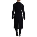 Dolce & Gabbana Black Button Down Long Blazer Cotton Jacket