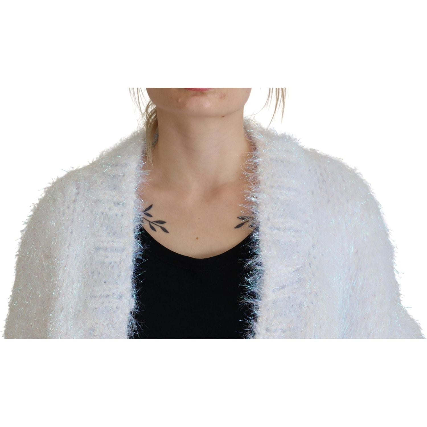 Dolce & Gabbana White Long Sleeves Fringes Cardigan Jacket