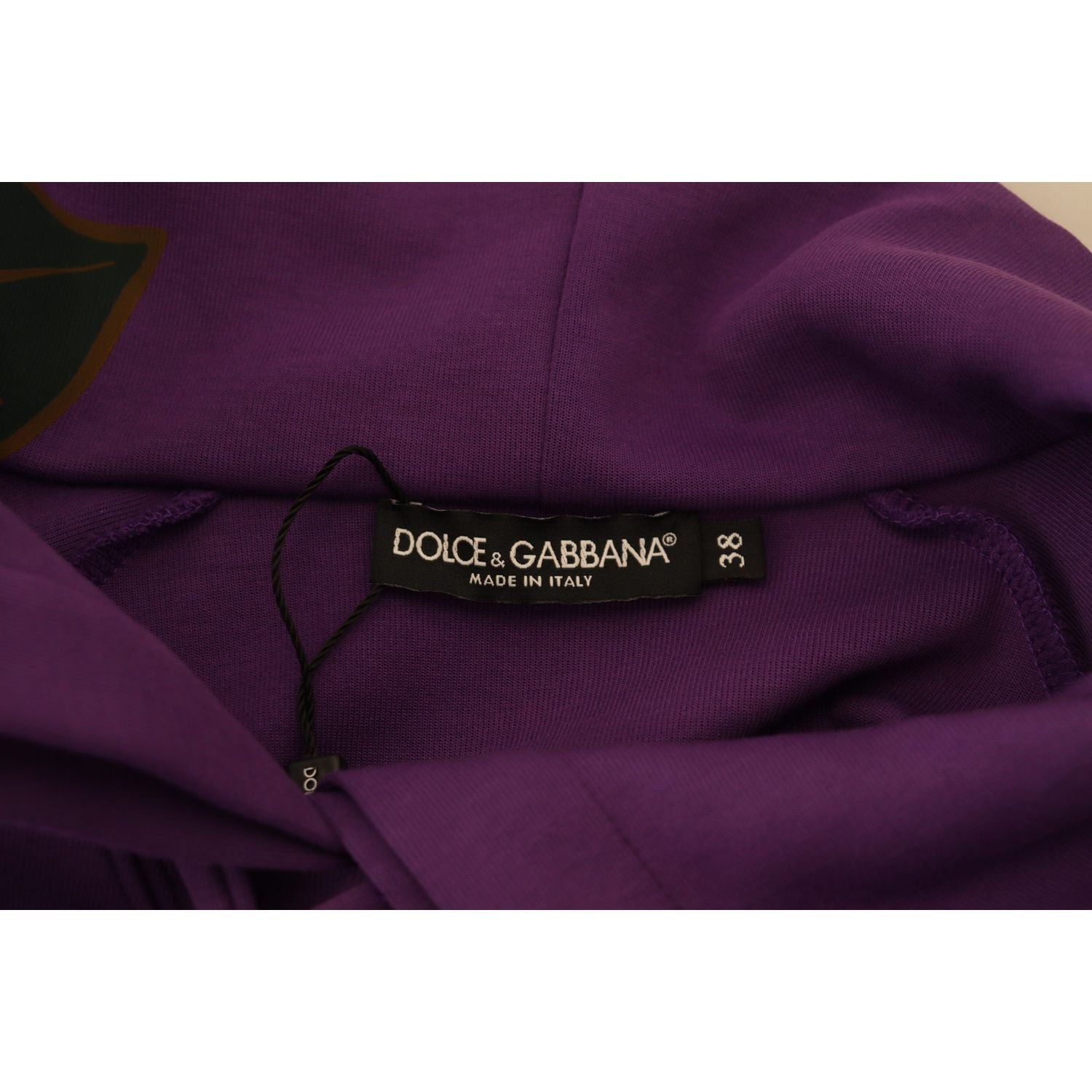 Dolce & Gabbana Purple Floral Print Pullover  Cotton Sweater