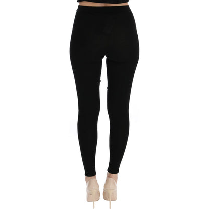 Dolce & Gabbana Black Slim Fit Women Cashmere Pants