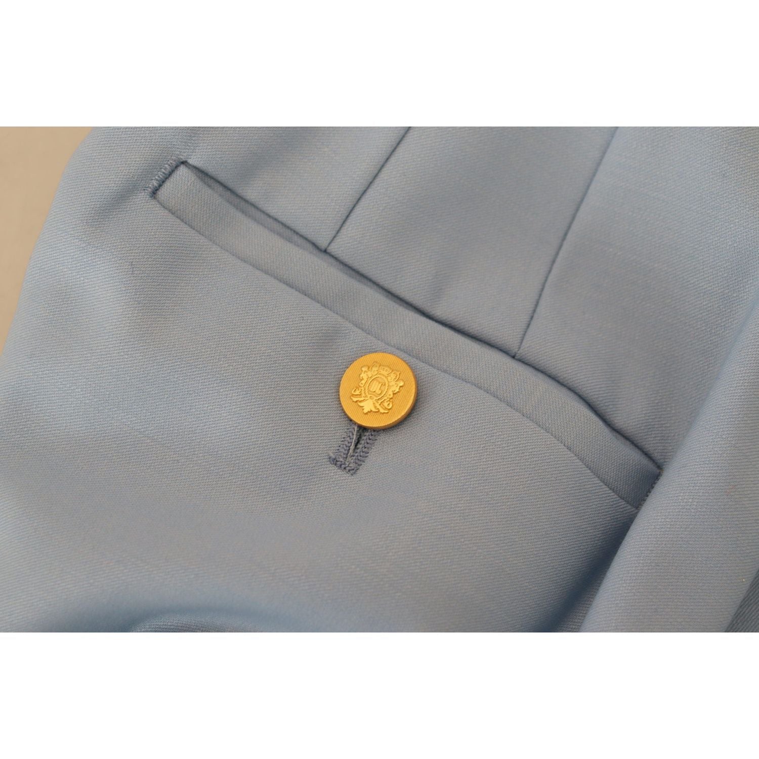 Dolce & Gabbana Light Blue Button Wide Leg Pants