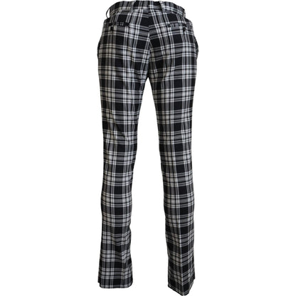 BENCIVENGA Black Checkered Cotton Men Casual Pants