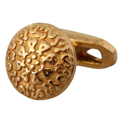 Dolce & Gabbana Gold Plated Brass Round Pin Men Cufflinks Cufflinks