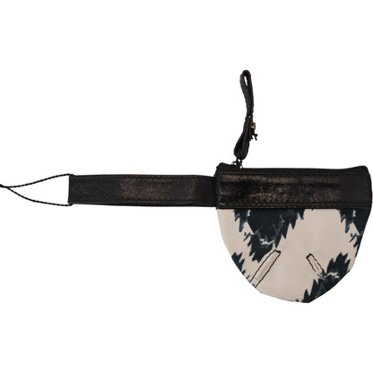 Costume National White Genuine Leather Coin Purse Strap Wallet