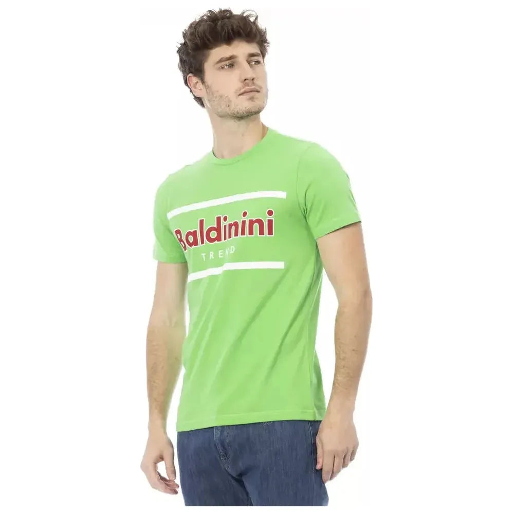 Baldinini Trend Green Cotton Men T-Shirt BA-23171-XS