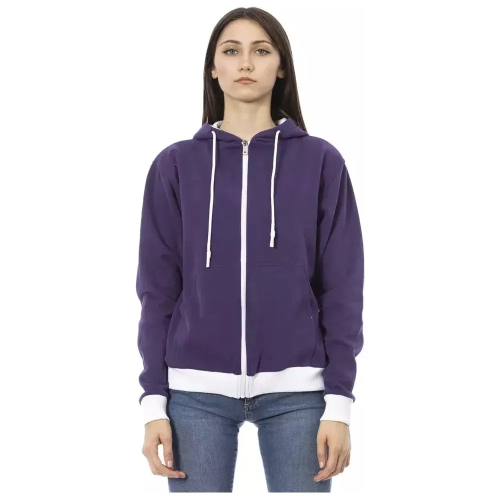 Baldinini Trend Purple Cotton Sweatshirt