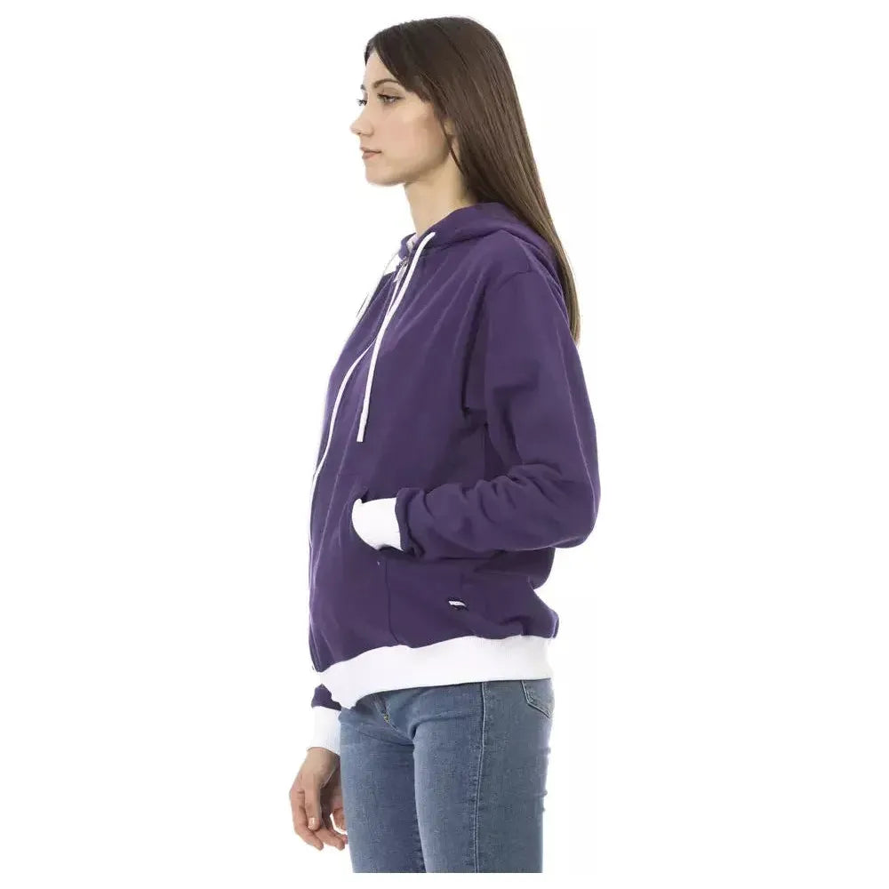 Baldinini Trend Purple Cotton Sweatshirt