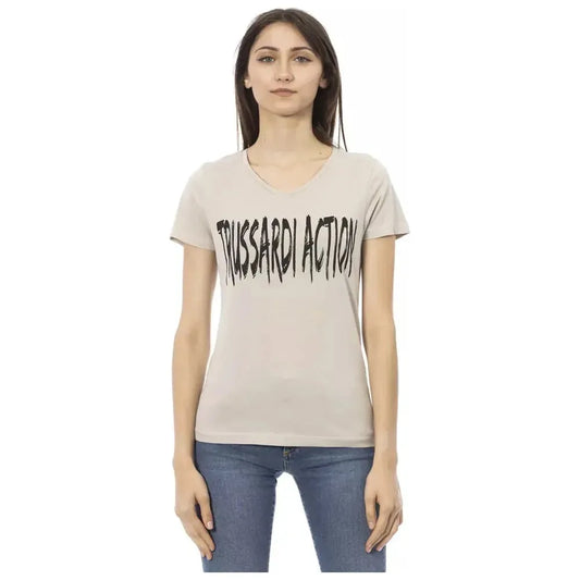 Trussardi Action Beige Cotton Women T-Shirt