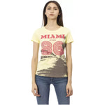 Trussardi Action Yellow Cotton Women T-Shirt Trussardi Action Tan