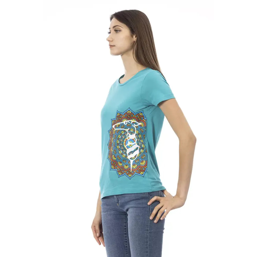 Trussardi Action Light Blue Cotton Women T-Shirt