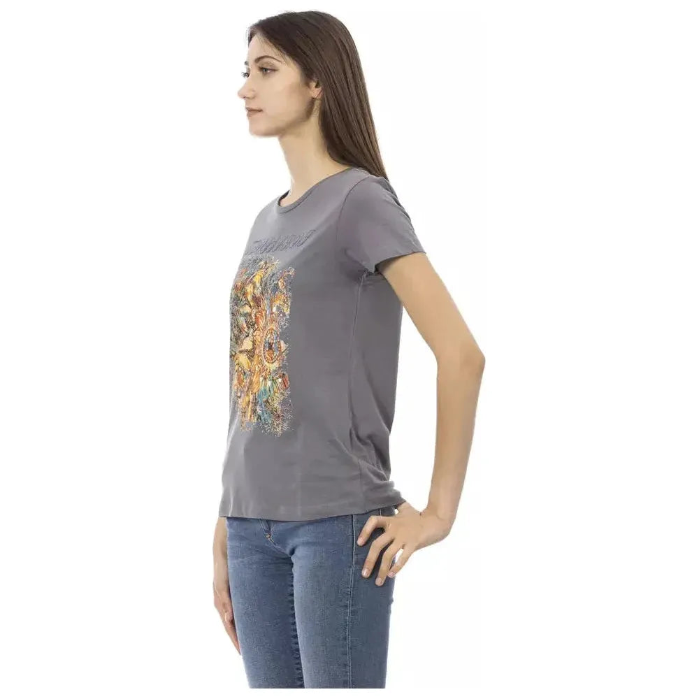 Trussardi Action Gray Cotton Women T-Shirt