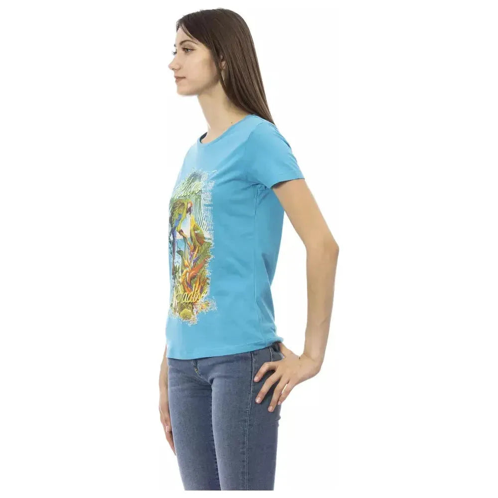 Trussardi Action Light Blue Cotton Women T-Shirt