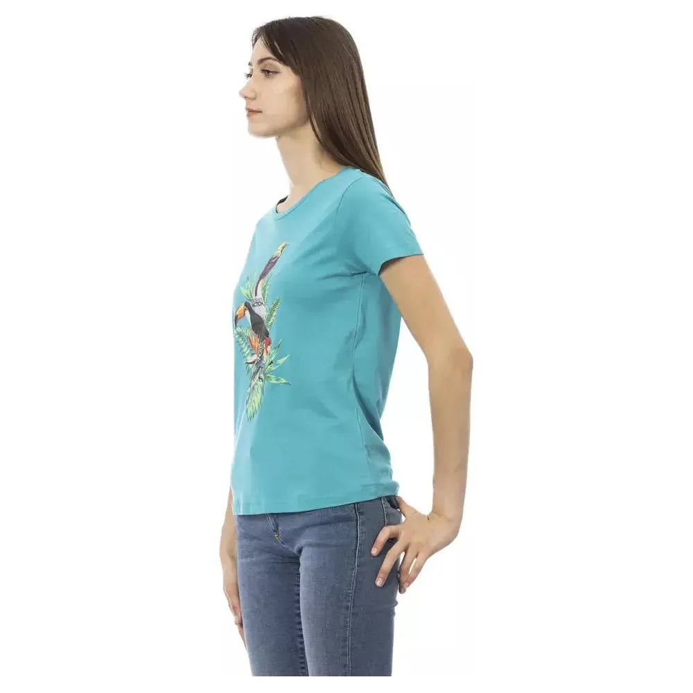 Trussardi Action Light Blue Cotton Women T-Shirt