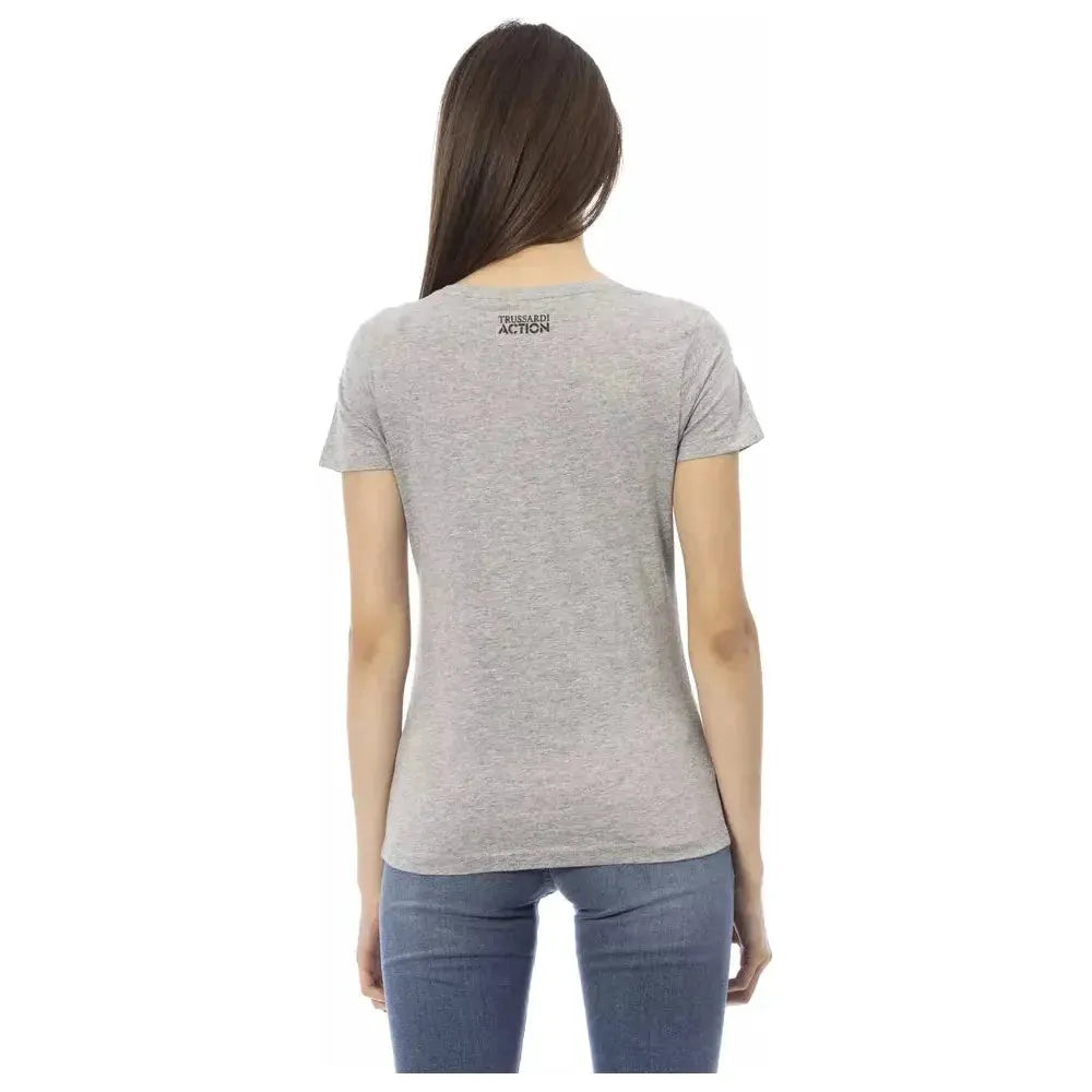 Trussardi Action Gray Cotton Women T-Shirt